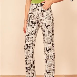 Newsprint Reformation Jeans